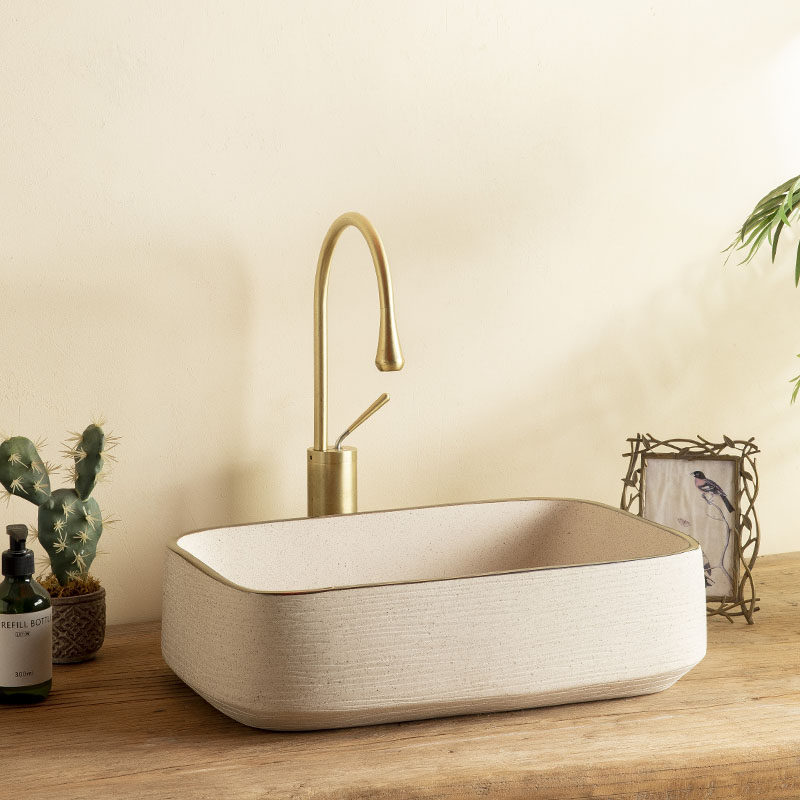 民宿复古金边轻奢台上盆洗手盆家用陶瓷面盆阳台卫生间洗脸盆单盆,淘宝优惠券,粉丝福利购,淘宝优惠卷