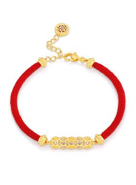 TWINS LULU新中式风古法铜钱红色手链TSS6969