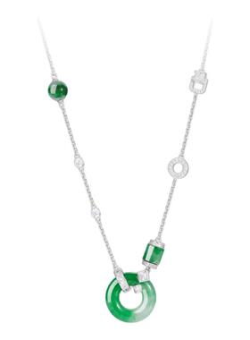 TWINSLULU翠绿平安扣吊坠项链