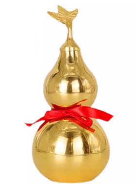 八卦开口光面玄关铜葫芦摆件黄铜