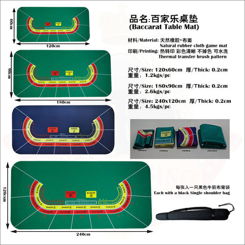 德州扑克桌布橡胶垫轮盘21点骰宝押大小百家乐牌垫游戏台呢可定制-图0