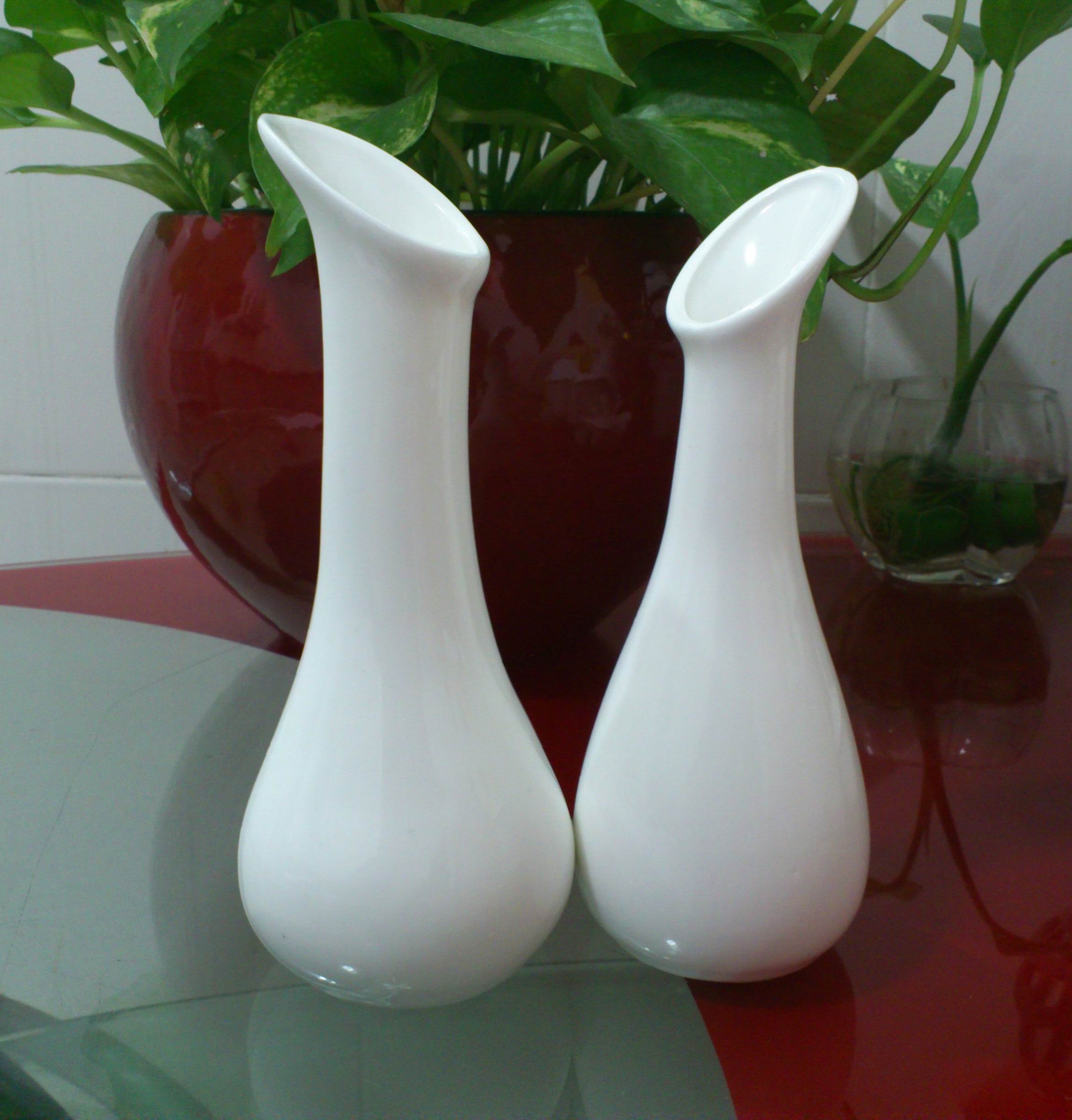 白色陶瓷干花小花瓶迷你酒店餐厅餐桌创意简约花插家居摆件促销 - 图2