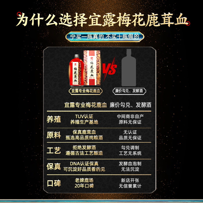宜露正品梅花鹿茸血酒鹿血酒纯人参 宜露滋补养生鹿制膏/鹿制品