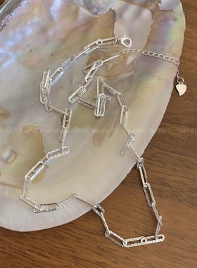 银色波光粼粼项链~超闪小众设计高级感锁骨链2025新款气质配饰女A