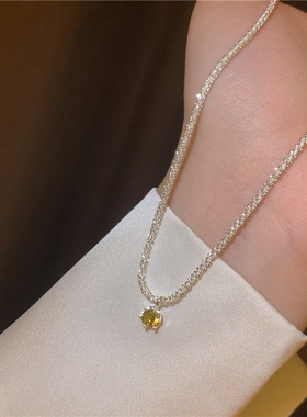 女绿色水钻满天星项链