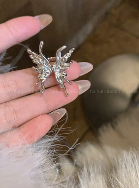 液态蝴蝶戒指~冷淡风小众设计食指戒2026新款高级感独特感指环女A