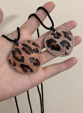 fever同款豹纹爱心项链~挂脖毛衣链ins风韩系高级感卫衣链配饰女