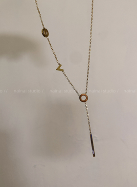 LOVE字母项链~钛钢不掉色！性感轻奢高级感小众设计锁骨链配饰女A