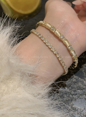 猫眼石蛇形手镯~高级感轻奢小众设计闪钻手链手饰2025新款配饰女