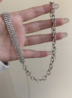 超闪辣妹！镶钻高级感choker项链y2k甜酷辣妹2025新款锁骨链配饰A