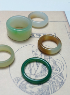 虚空藏｜护心环 天然和田玉碧玉糖料黄口料白玉戒指朴蝉