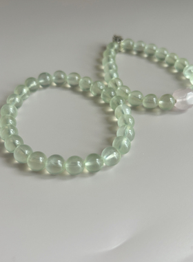【风传花信】天然葡萄石粉晶原创设计手链  信心与希望 朴蝉