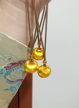 里外一色金店同款久不掉色越南沙金小胖福金坨三代锁包项链手链