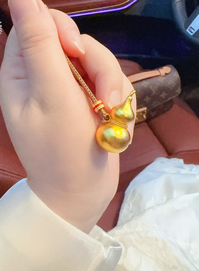 金店同款古法沙金葫芦吊坠diy配件项链气质百搭复古风送女友礼物