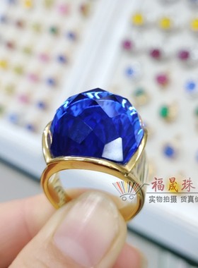 老板戒指仿宝石幻彩霸气男女情侣