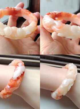 清仓冰种飘花玉石圆条手镯