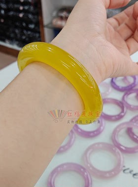 高品52-65圈胖圆条手镯天然玉石粉紫玉髓镯子高档质感一物一图选