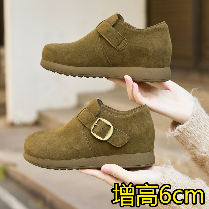 6cm内增高勃肯鞋女2025新款春季小码女鞋313233一脚蹬豆豆鞋真皮,淘宝优惠券,粉丝福利购,淘宝优惠卷