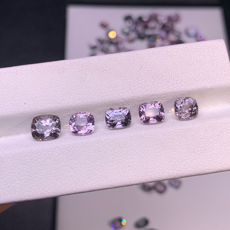 天然灰尖晶石戒面 刻面宝石 1克拉粉色灰色可定制戒指吊坠镶嵌 - 图3