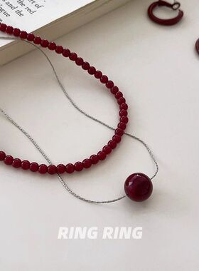 相思南国|RINGRING商店叠戴项链女日常百搭毛衣链秋冬串珠锁骨链