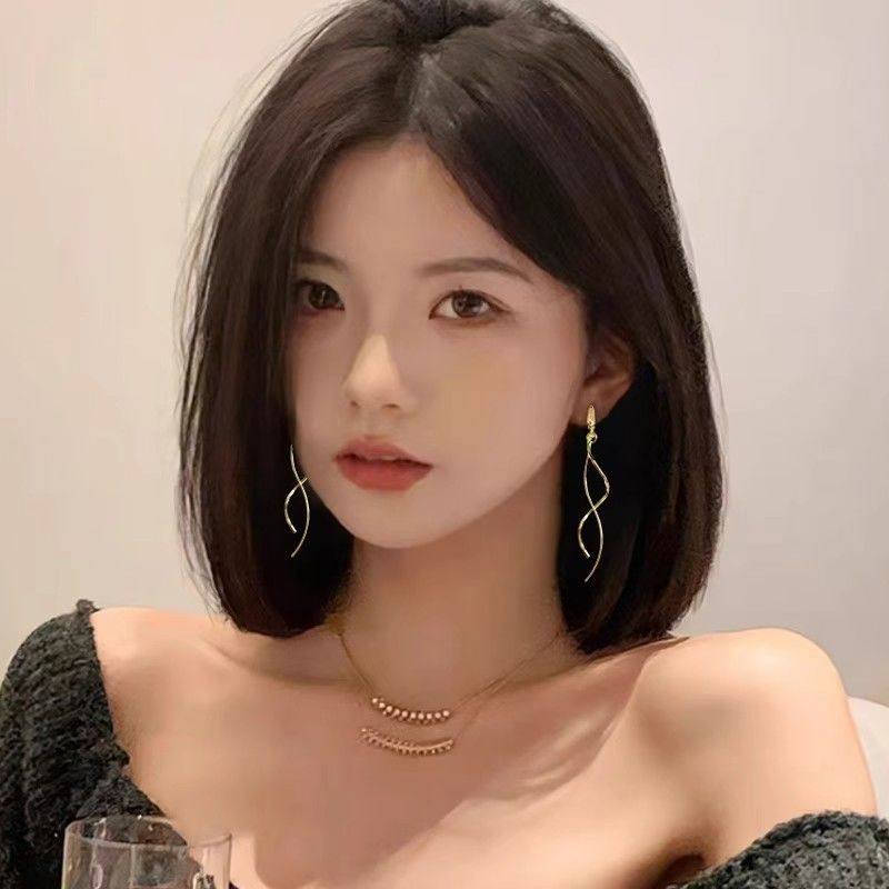 方圆脸无耳洞耳夹女小众独特流苏线条耳环简约轻奢精致耳饰品秋冬,淘宝优惠券,粉丝福利购,淘宝优惠卷