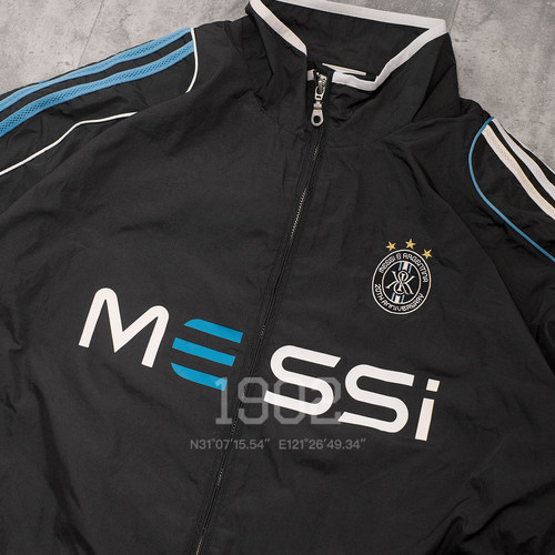 现货 Kith Messi 梅西 联名款 阿根廷复古足球训练尼龙夹克 外套 - 图0
