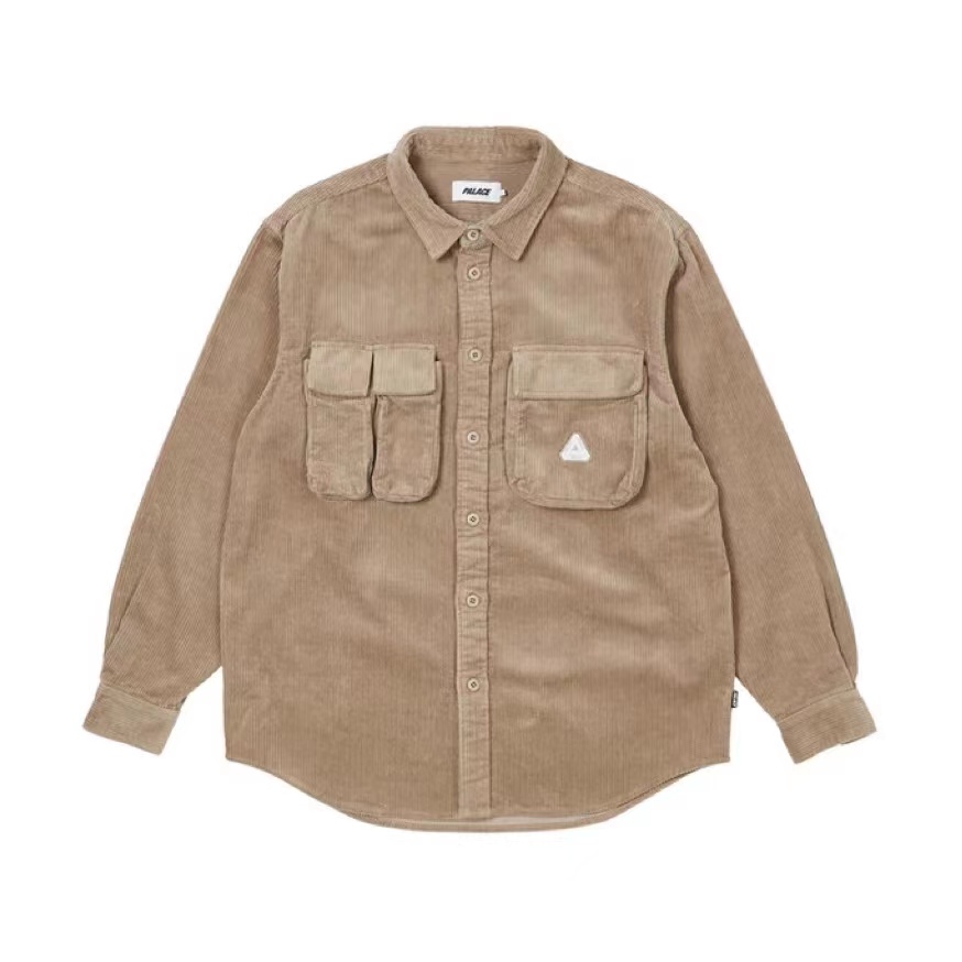 现货 PALACE 22AW CARGO CORD SHIRT三角LOGO灯芯绒工装长袖衬衫-图3