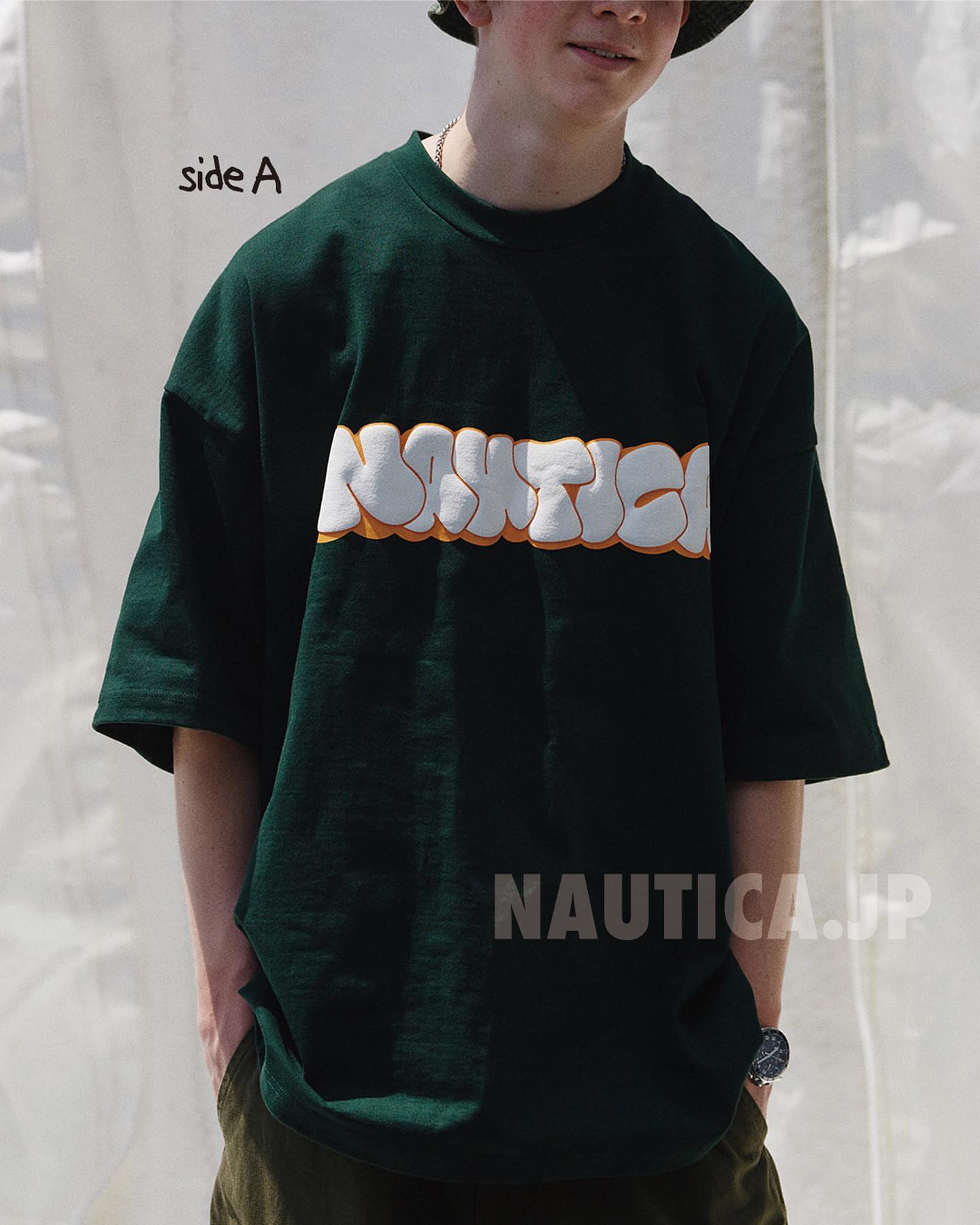 现货NAUTICA 22SS STACKS LURK TEE 长谷川双面穿限定圆领短袖T恤 - 图1