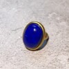 Old mine lapis lazuli large grain 925 silver ring