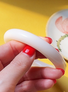 和田玉镶和田玉羊脂白玉手镯