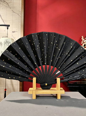 中国风花鸟宣纸扇面金属折扇