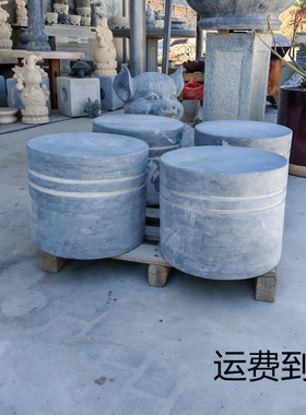 花岗岩挡车石柱青石阻车圆柱天然大理石头柱子石头路标挡车石球