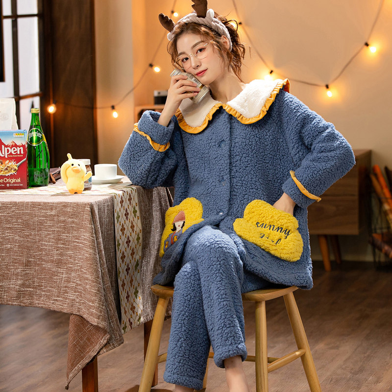 秋冬季加绒可爱法兰绒珊瑚绒睡衣 壹号主角睡衣/家居服套装
