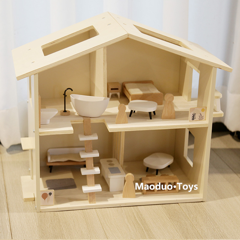 儿童过家家玩具女孩别墅大型娃娃屋DIY益智仿真木制礼物生日男XY - 图1