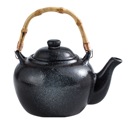 大容量茶壶陶瓷壶 复古日式功夫茶壶竹柄手提壶冲茶壶喝茶单壶 - 图3
