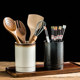 Chopstick tube drain chopstick rack tube with bottom disc creative Japanese ceramic kitchen drain cage knife fork spoon storage tube