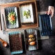 Japanese retro ceramic plate rectangular sashimi plate sushi