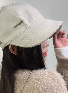 双面可戴毛绒帽子女冬季保暖加厚2025新款时尚显脸小羊羔绒鸭舌帽