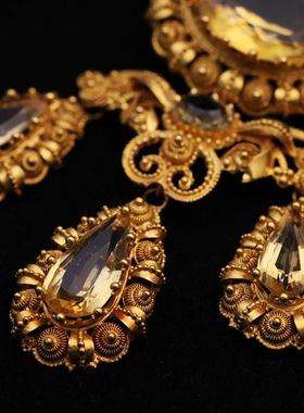 波旁王朝18K金水晶套装金标大师标磨损新文艺复兴 多兰吉尔款