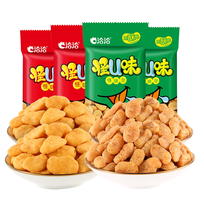 【直播专享】洽洽怪U味怪味豆五香麻辣30g*20蚕豆零食馋嘴追剧-图3