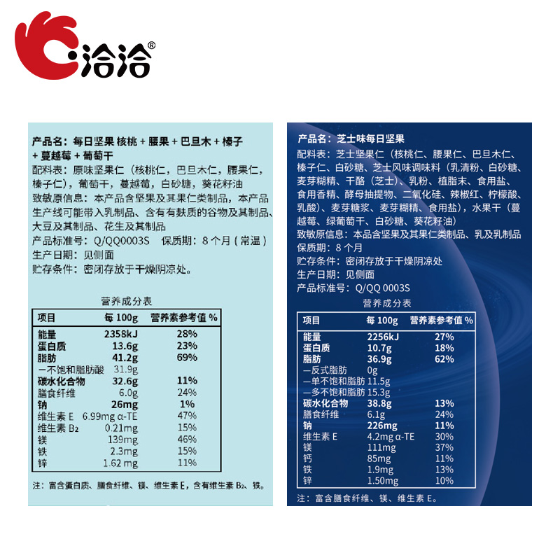 洽洽食品官方旗舰店洽洽每日坚果恰恰混合坚果30包干果果仁小包装孕妇零食大礼包750g1