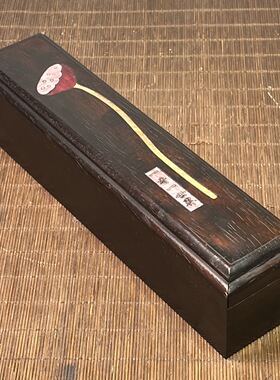 复古风檀木贝壳雕刻香盒饰品盒项链扇子收纳盒仿古旧藏首饰盒摆件