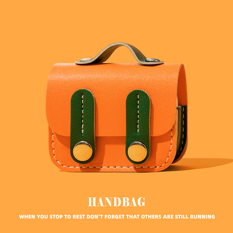 适用弱水时砂earfree i5保护套琉璃x耳机套ultra蓝牙earfreei3耳机壳mk2若水保护壳皮质一体式软壳连体式黑橙 - 图2