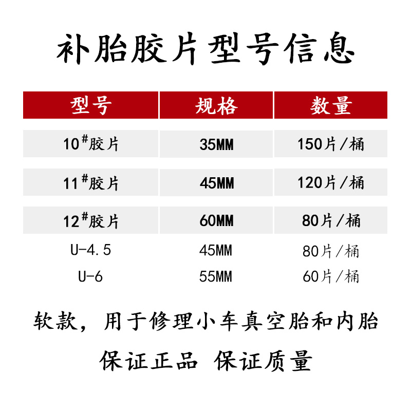 快可驰多功能补片补胎胶片汽车真空胎内胶冷补胶片胶水 - 图0