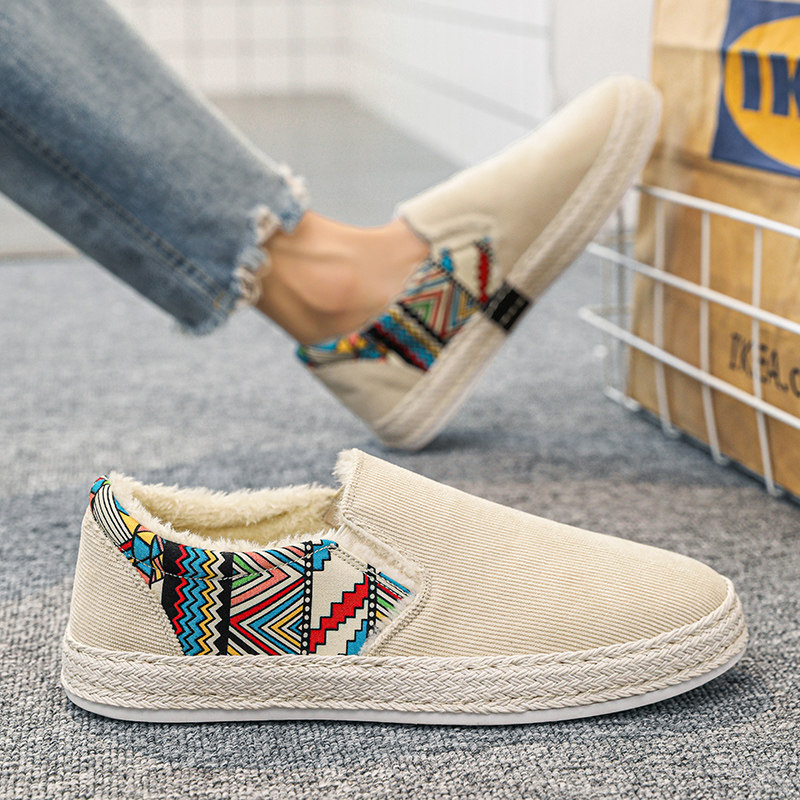 棉鞋男冬季加绒保暖一脚蹬老北京布鞋老年人冬天加厚懒人豆豆潮鞋,淘宝优惠券,粉丝福利购,淘宝优惠卷