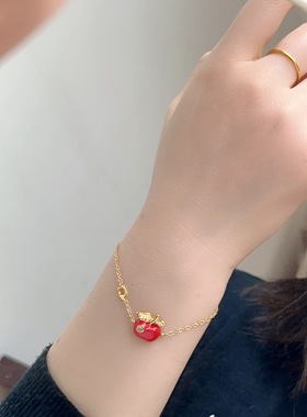 欧美外贸饰品寇家迟马蹄形苹果打标项链锁骨链