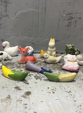 陶瓷筷子托摆件卡通居家