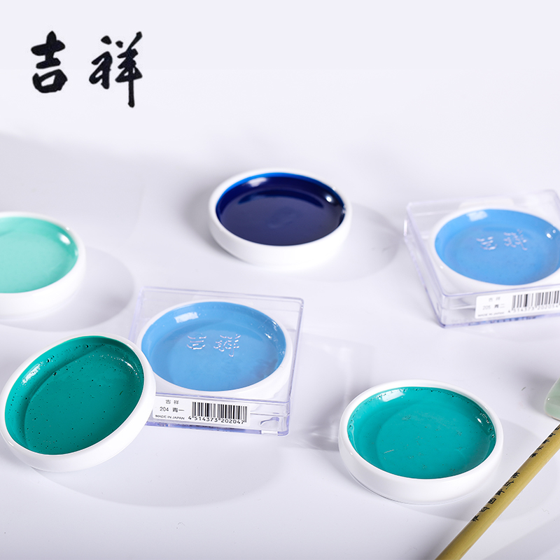 日本进口吉祥铁钵颜彩青绿山水国画工笔写意头三石青绿固体水彩中国画颜料初学者美术用品姜思序堂,淘宝优惠券,粉丝福利购,淘宝优惠卷