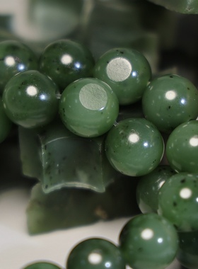 和田玉碧玉籽料手链11mm圆珠手串