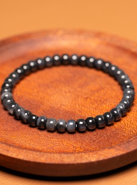 天然墨玉手串国检NGTC大证老型珠